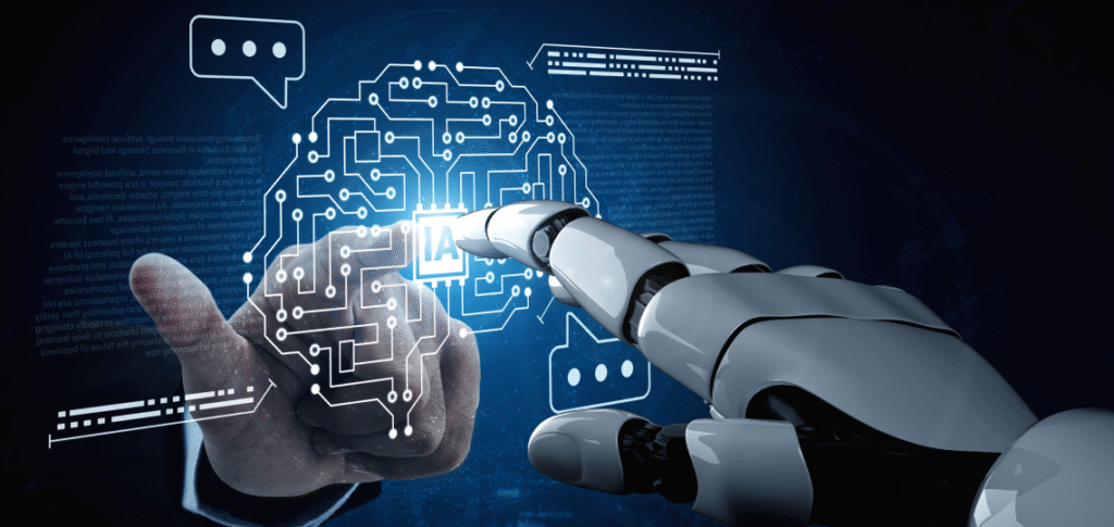 Imagem representativa da interação entre consumidores e Inteligência Artificial nas buscas por empresas